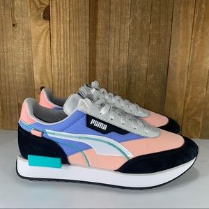 Puma Future Rider Twofolde Elektro Pink Purple Athletic Shoes Womens size 8.5